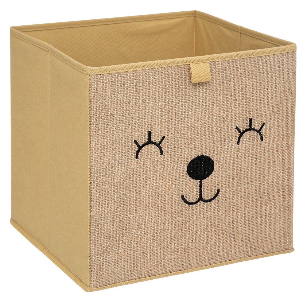 atmosphera-animal-face-jute-storage-basket-29cm-x-29cm