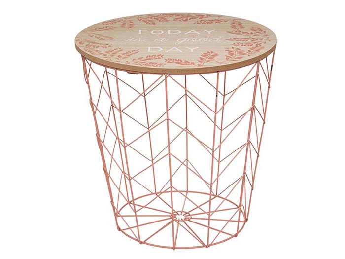 atmosphera-kumi-today-is-a-good-day-metal-cage-side-table-pink-37cm-x-38cm