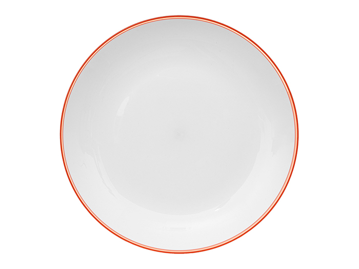 5five-polystyrene-flat-plate-with-orange-coloured-rim-25cm