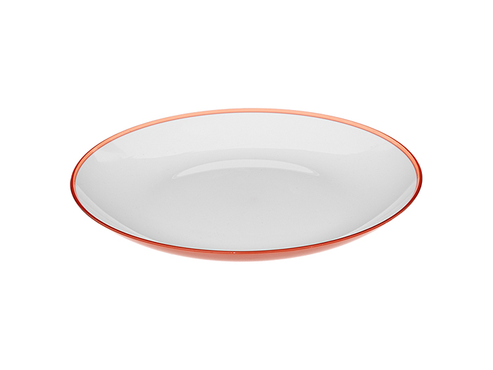 5five-polystyrene-flat-plate-with-orange-coloured-rim-25cm