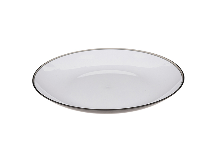 5five-polystyrene-flat-plate-with-grey-coloured-rim-25cm