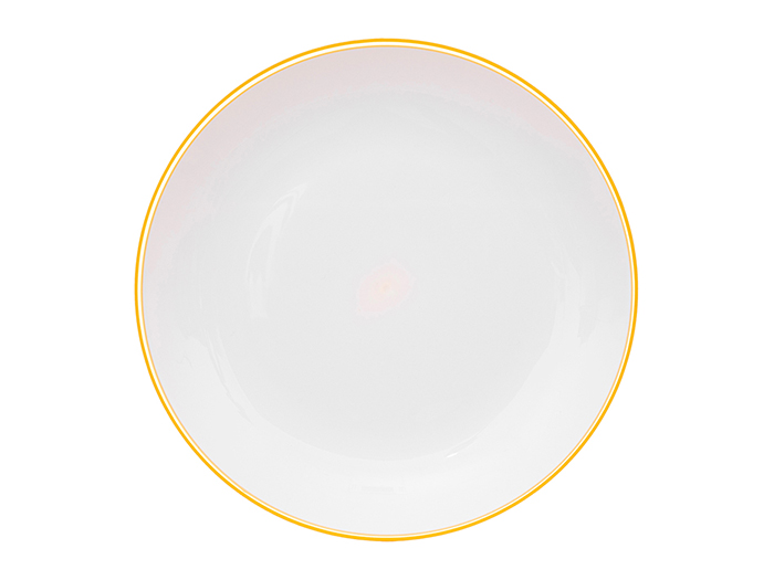 5five-polystyrene-flat-plate-with-yellow-coloured-rim-25cm