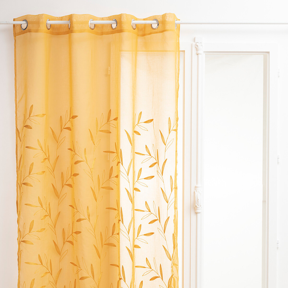 atmosphera-izzy-net-curtain-ochre-yellow-140cm-x-240cm