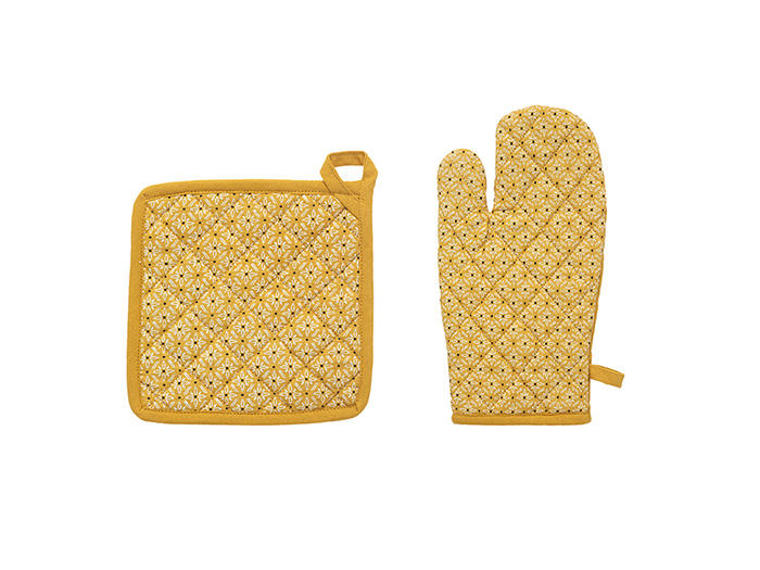 atmosphera-tikal-print-glove-and-pot-holder-set-mustard-yellow