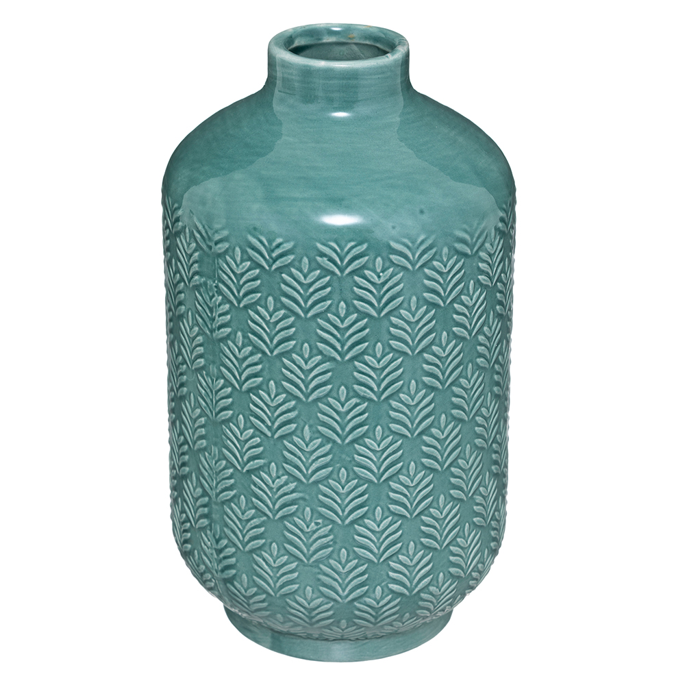 atmosphera-3d-palm-design-ceramic-vase-21-5cm-3-assorted-colours