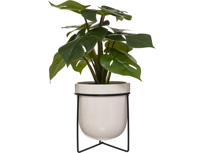 atmosphera-artificial-monstera-plant-in-ceramic-pot-with-metal-holder-33cm