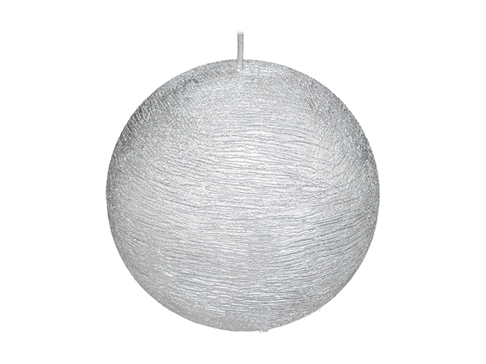 atmosphera-brushed-ball-shaped-candle-silver-10cm