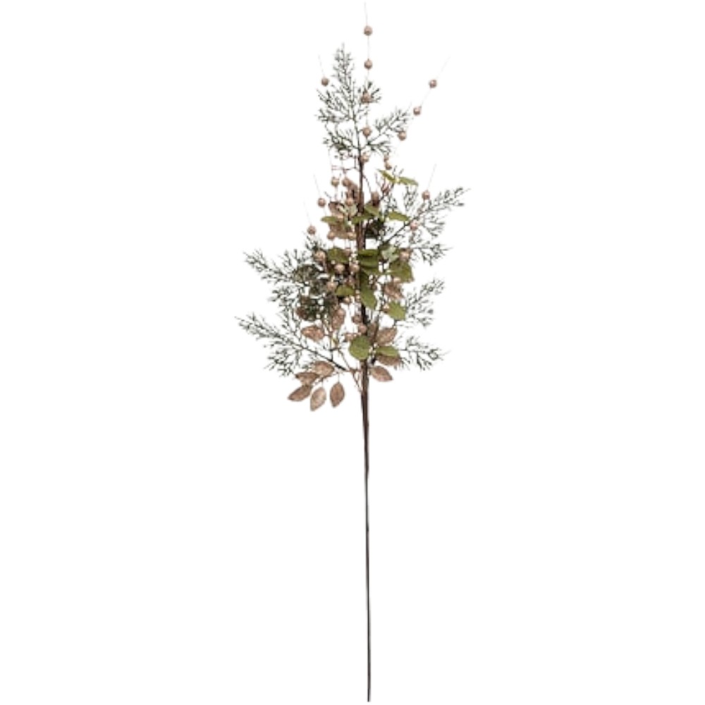 decorative-christmas-branch-with-green-leaves-gold-beads-74-cm