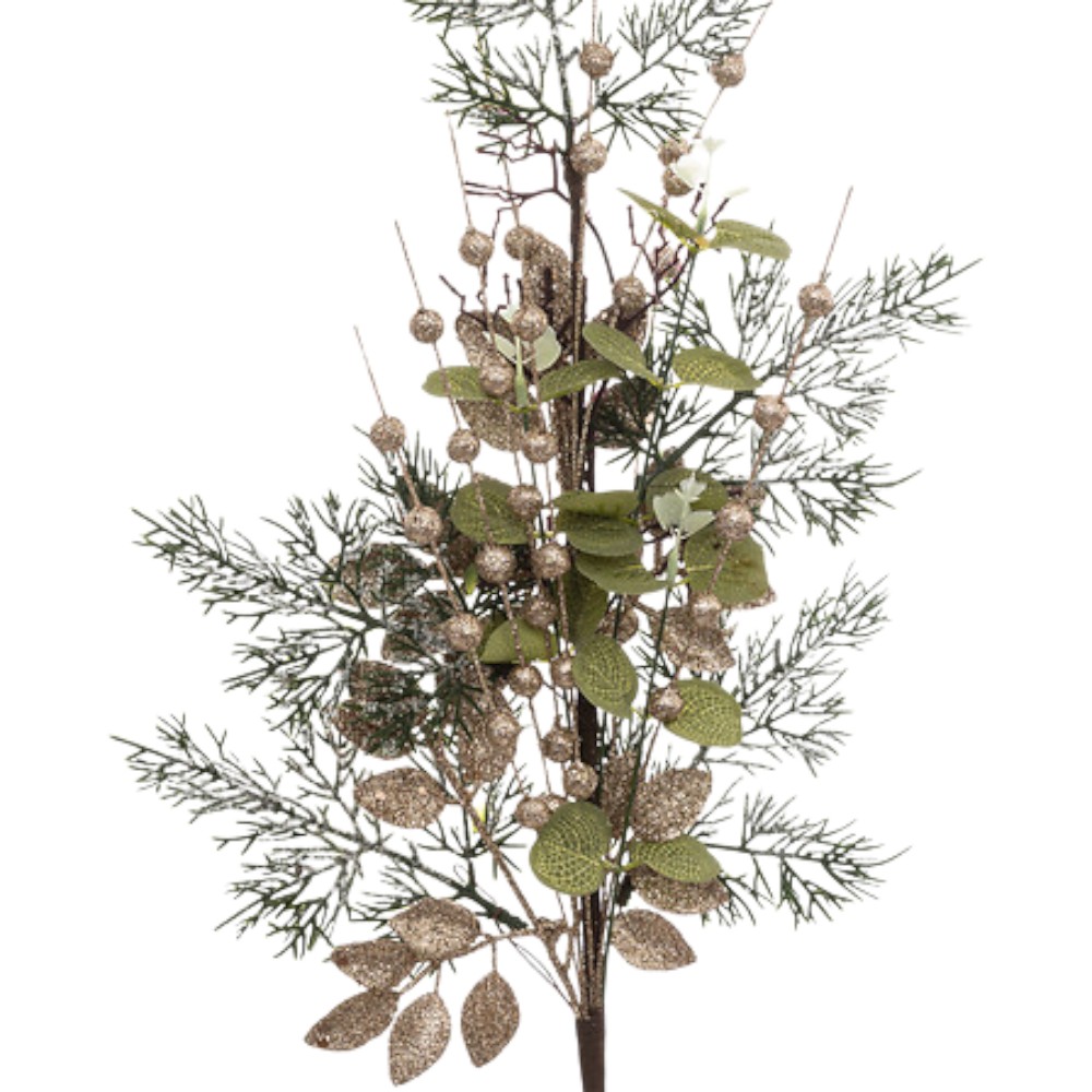 decorative-christmas-branch-with-green-leaves-gold-beads-74-cm
