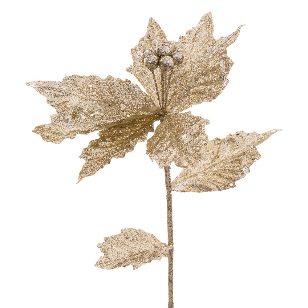 atmosphera-golden-poinsettia-branch-glitter-75cm