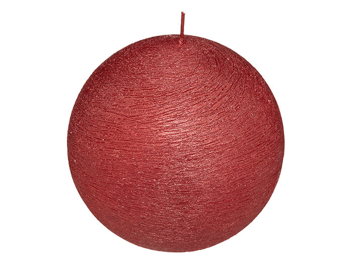 atmosphera-brushed-ball-shaped-candle-red-10cm