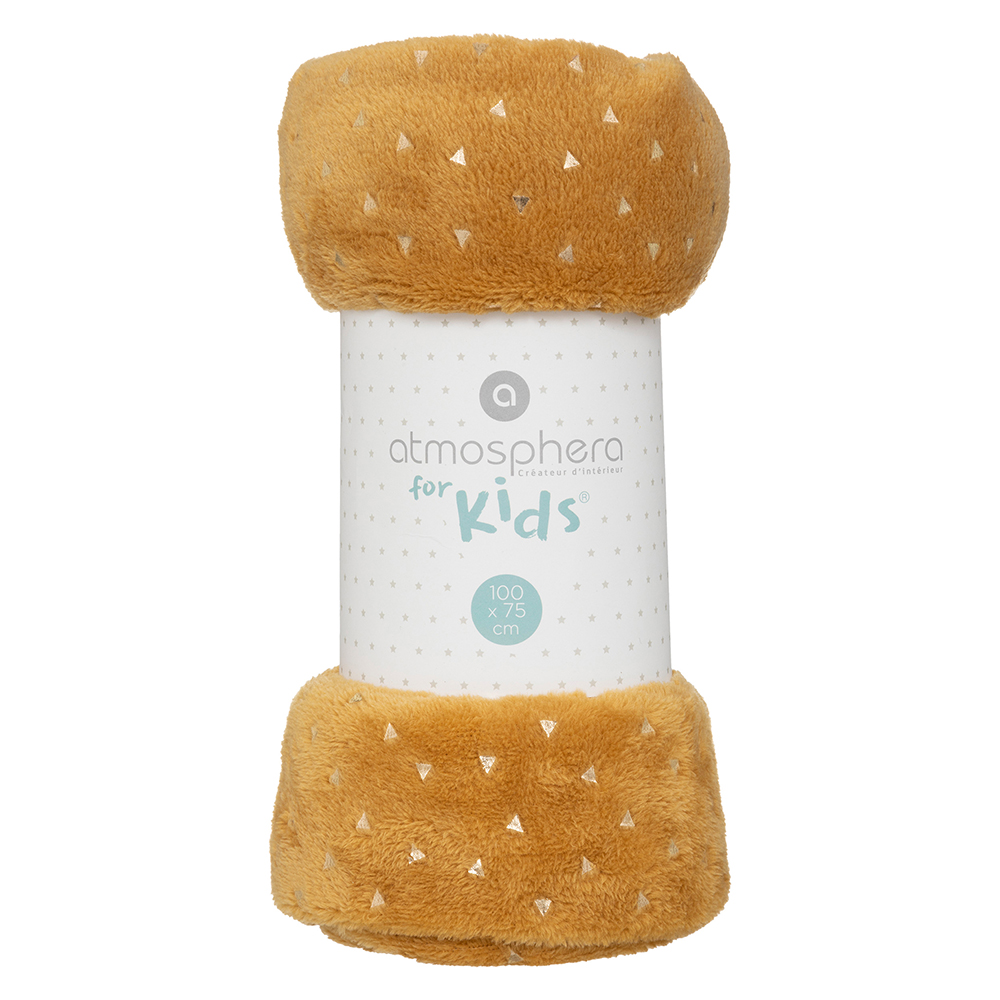 atmosphera-kids-oya-flannel-blanket-for-children-mustard-yellow-75cm-x-100cm