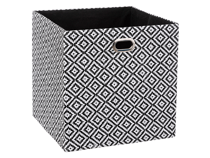 5five-plastic-cardboard-storage-box-with-lid-black-white-31cm