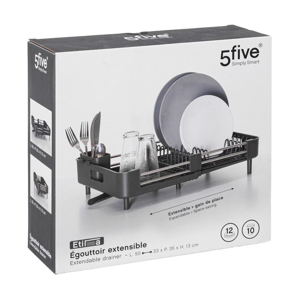 5five-etira-extendable-dish-rack-12-plates-grey