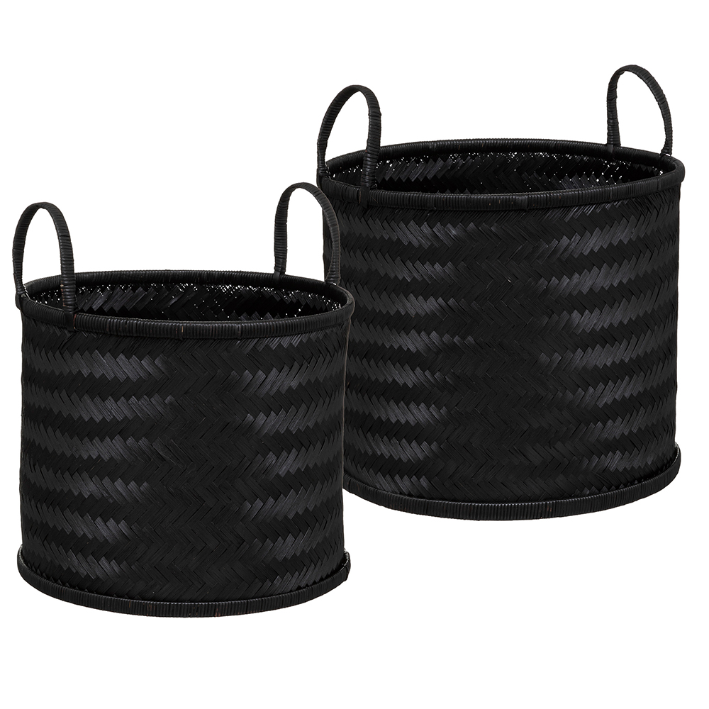 atmosphera-night-bamboo-storage-baskets-set-of-2-pieces-black
