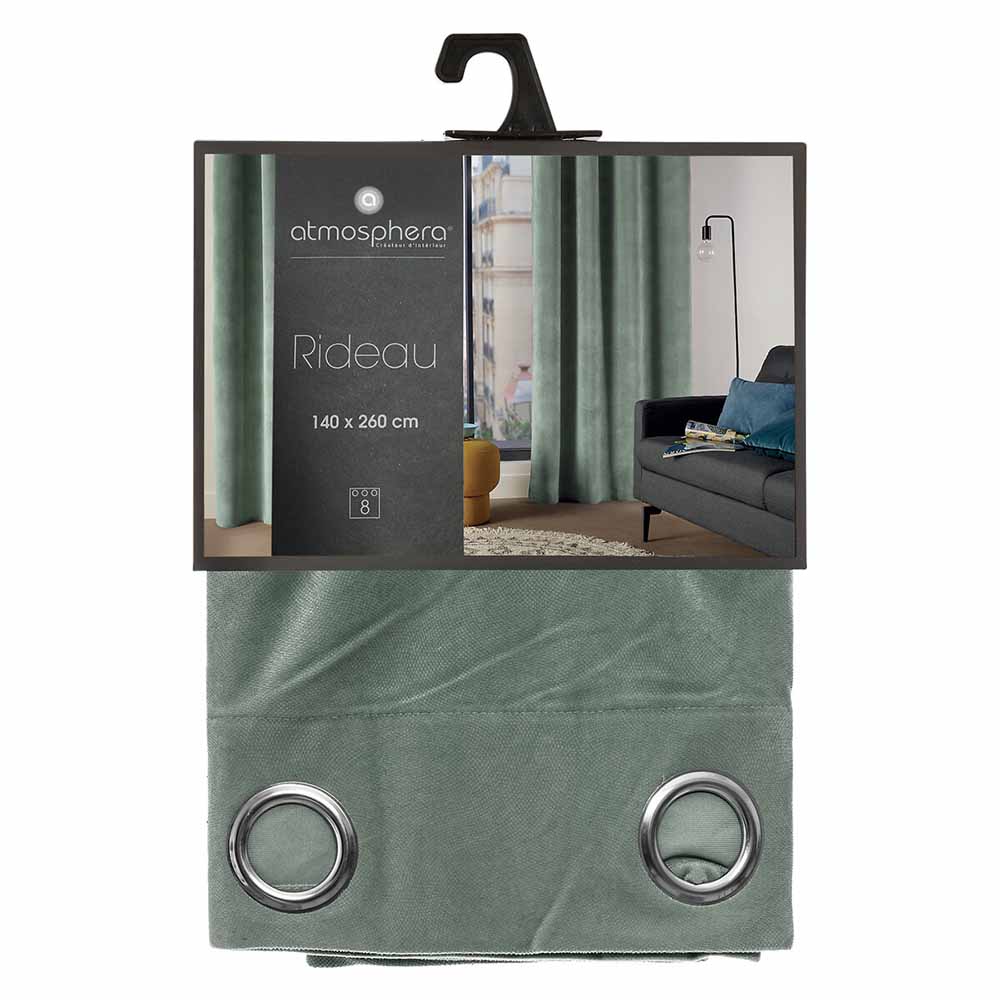 atmosphera-eyelet-curtain-lilou-green-140cm-x-260cm