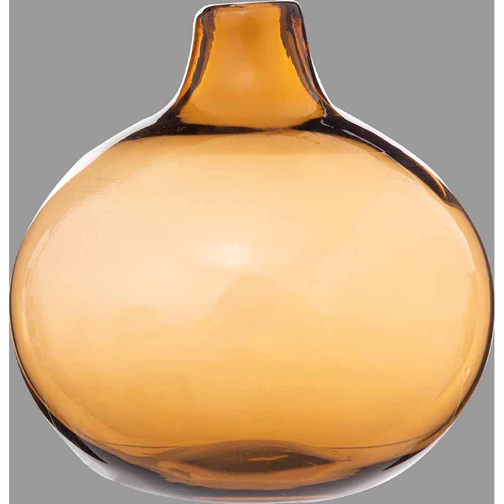 atmosphera-glass-bulb-flower-vase-amber-orange-12cm