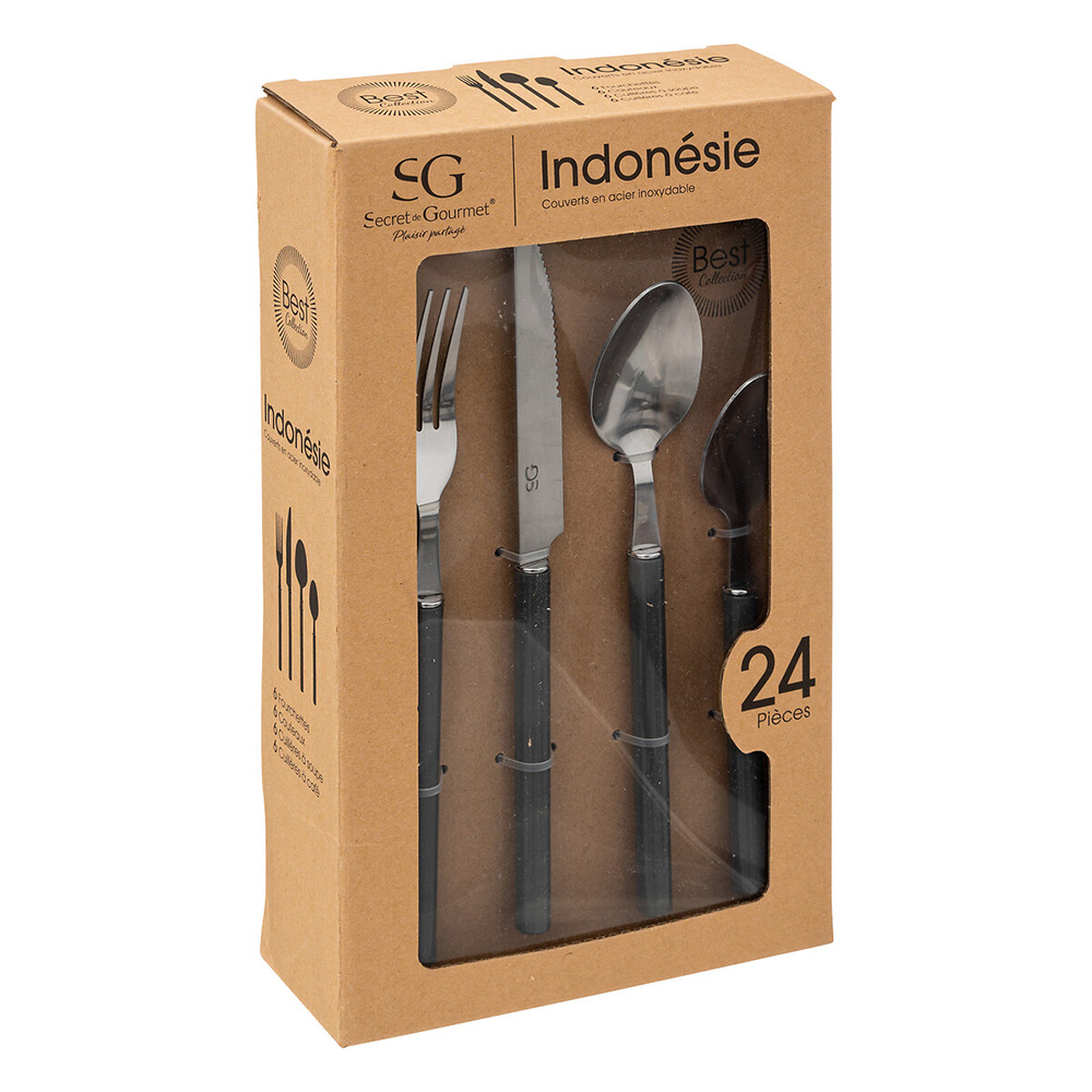 sg-secret-de-gourmet-indo-stainless-steel-cutlery-set-of-24-pieces-grey