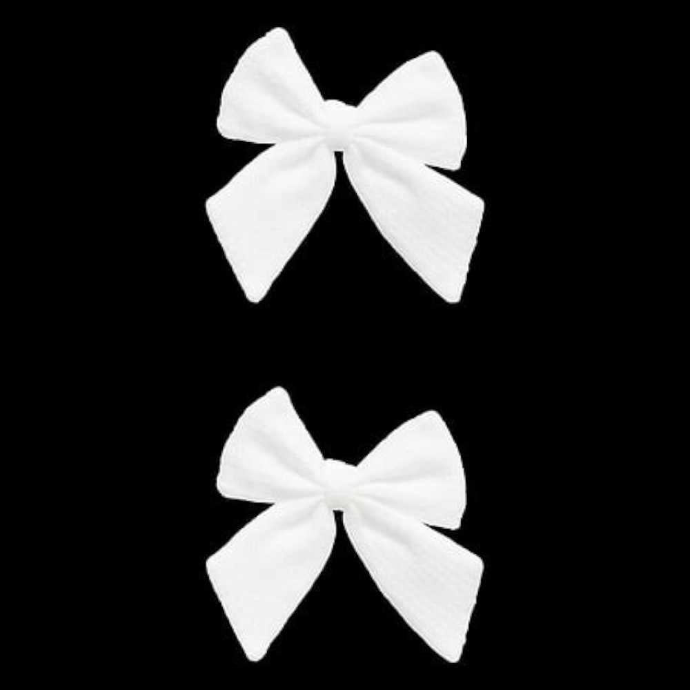 set-of-2-christmas-decorative-bows-white-13-cm