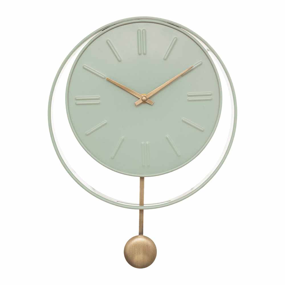 atmosphera-naia-metal-pendulum-clock-mint-green-38cm-x-28cm