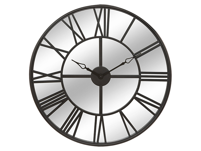 atmosphera-dario-metal-mirror-clock-black-70cm