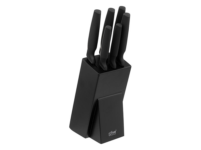 5five-knife-block-set-of-7-pieces-black