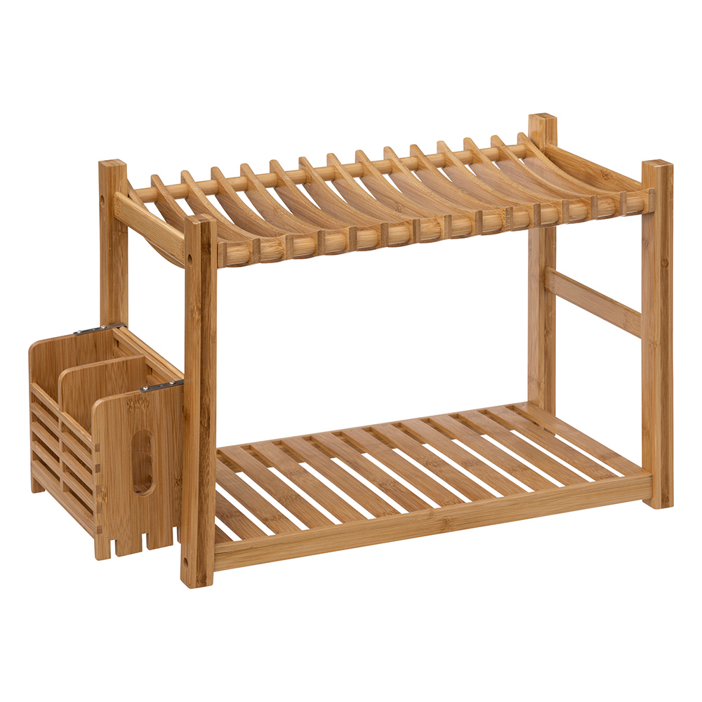5five-bamboo-2-tier-dish-plate-drainer-53cm