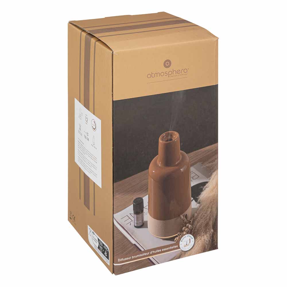 atmosphera-marty-ceramic-electric-essential-oil-diffuser-clay-brown-150ml