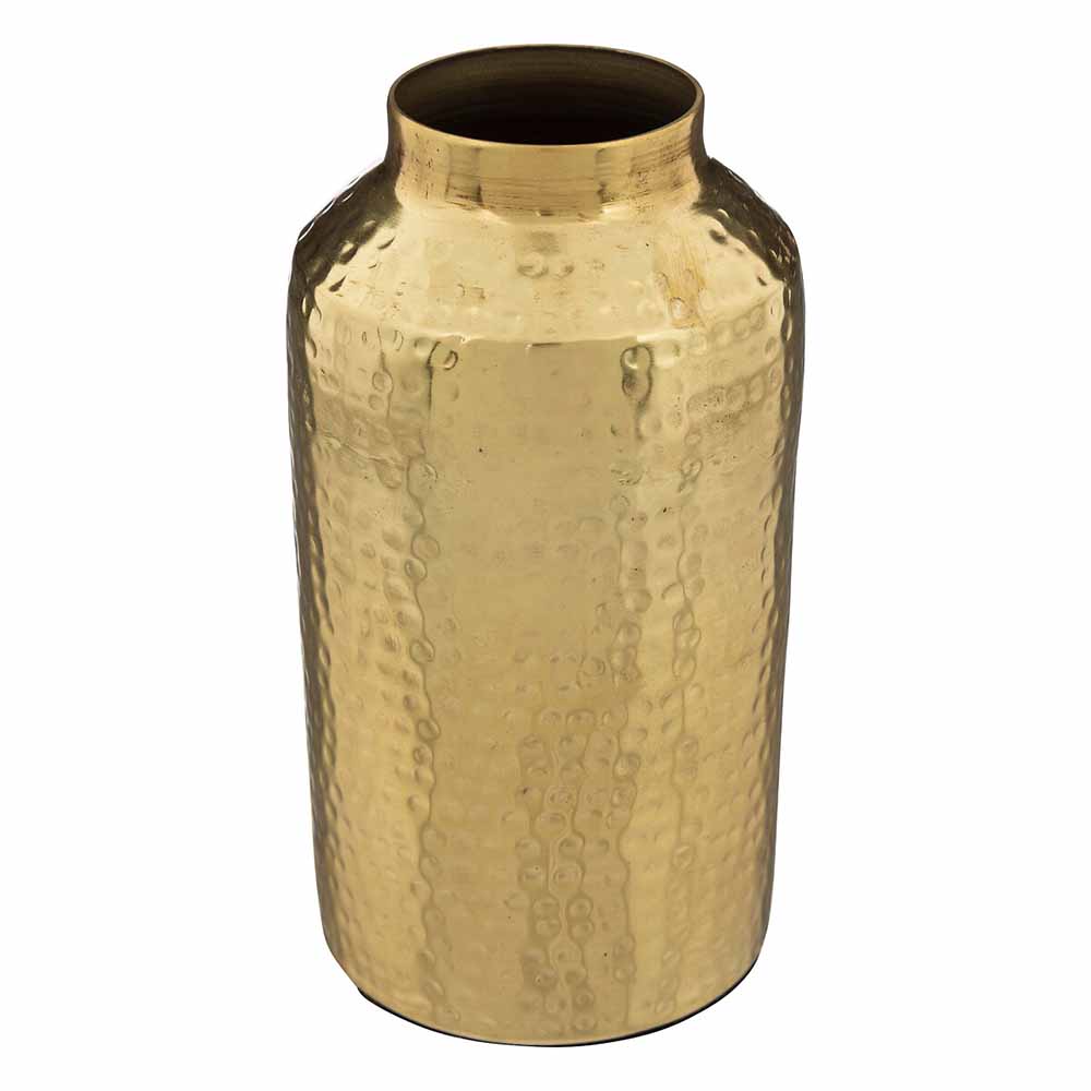 atmosphera-hammered-metal-vase-gold-19cm