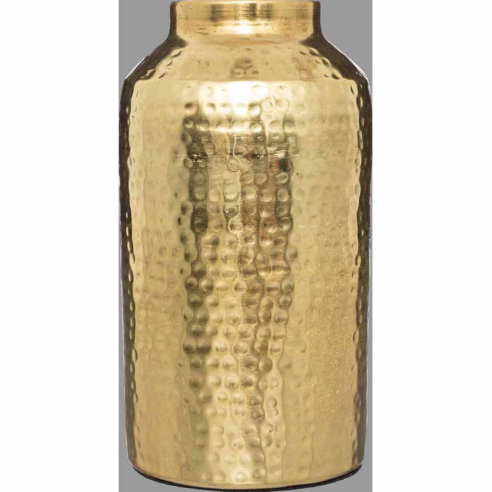 atmosphera-hammered-metal-vase-gold-19cm