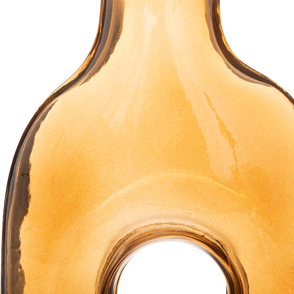 atmosphera-amber-glass-donut-vase-25cm