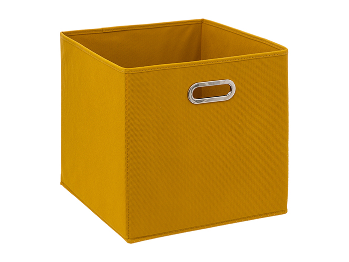 5five-fabric-folding-storage-box-mustard-yellow-31cm-x-31cm
