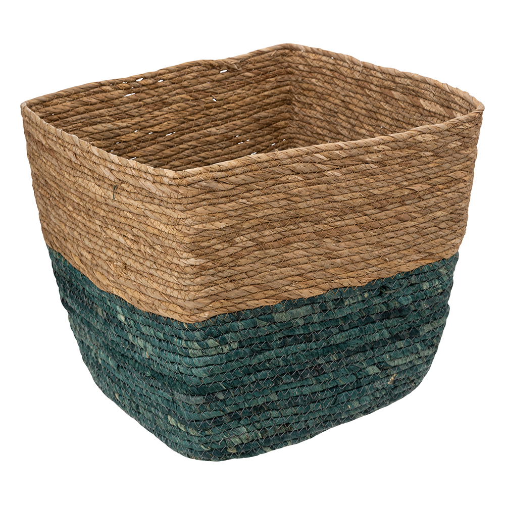 5five-natural-braided-straw-basket-petrol-blue-31cm-x-31cm