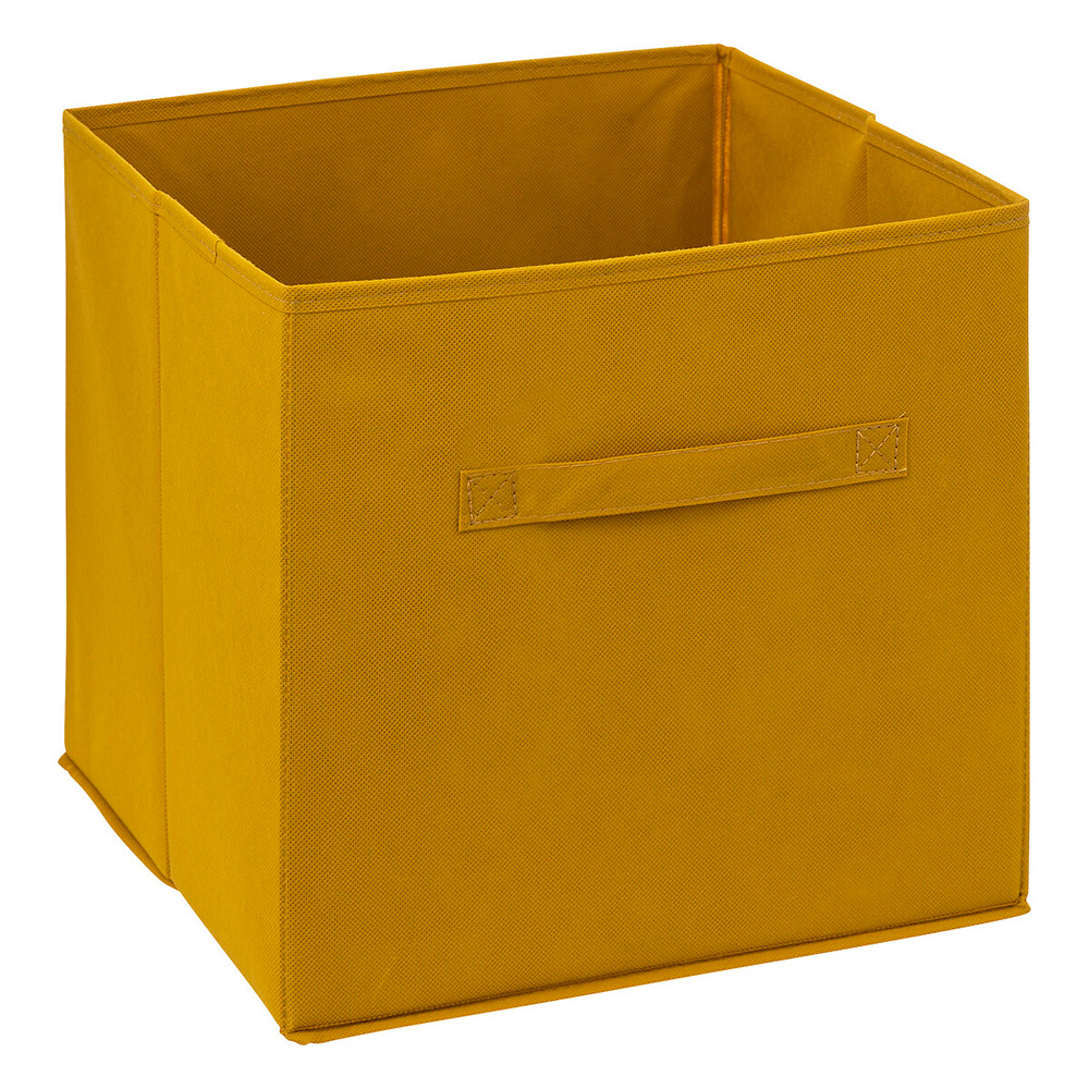 5five-fabric-cardboard-storage-box-mustard-yellow-31cm-x-31cm