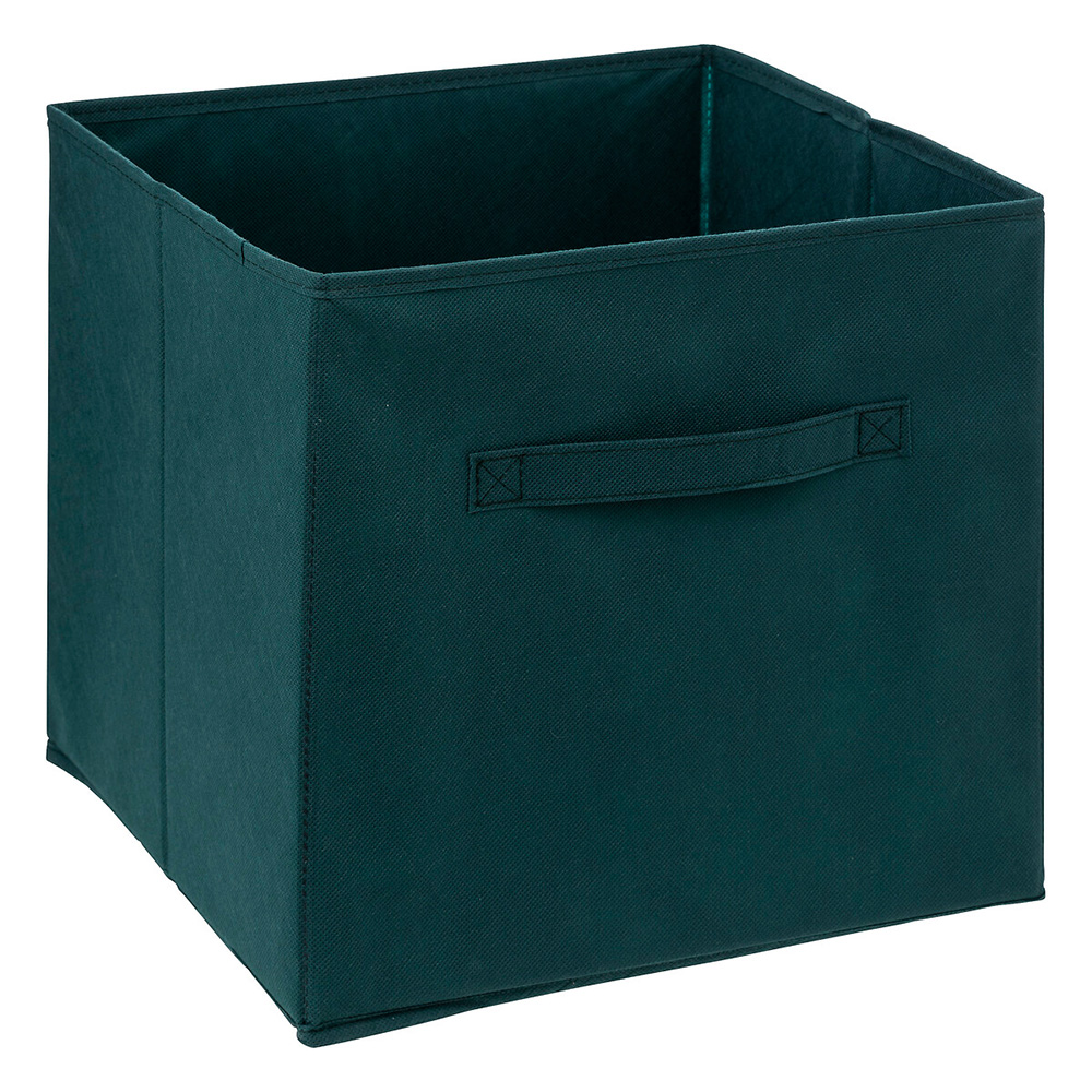 5five-fabric-cardboard-storage-box-petrol-green-31cm-x-31cm