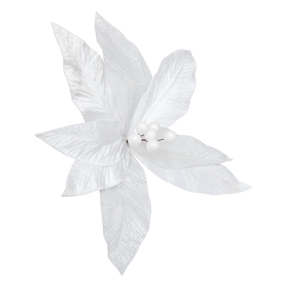 atmosphera-christmas-tree-clip-christmas-flower-white-25-cm