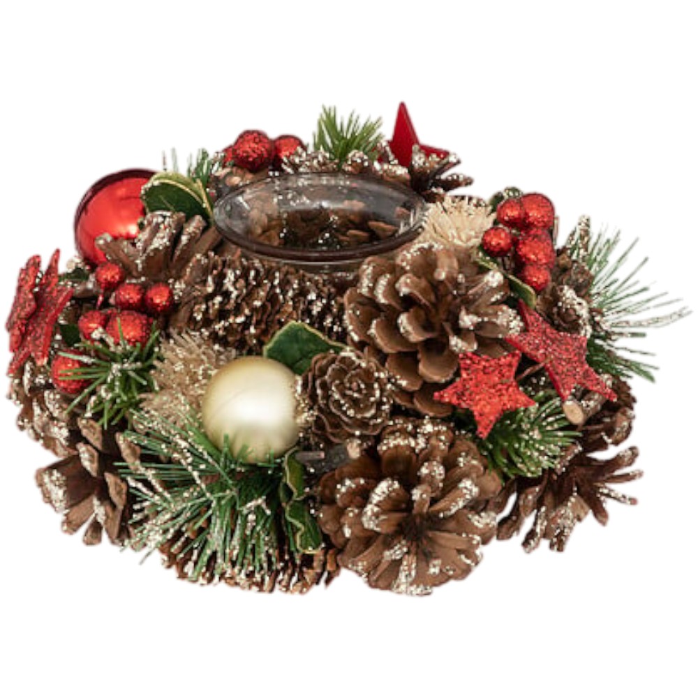 pine-cone-christmas-wreath-candle-holder-multicoloured-19cm