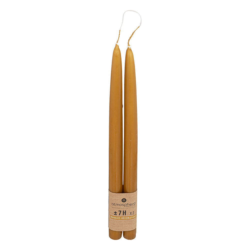 atmosphera-hugo-taper-candles-set-of-2-pieces-yellow-30cm