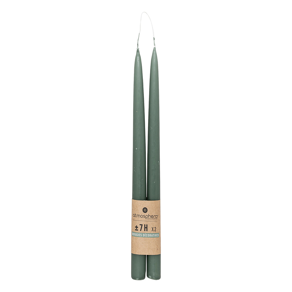 atmosphera-hugo-taper-candles-set-of-2-pieces-green-30cm