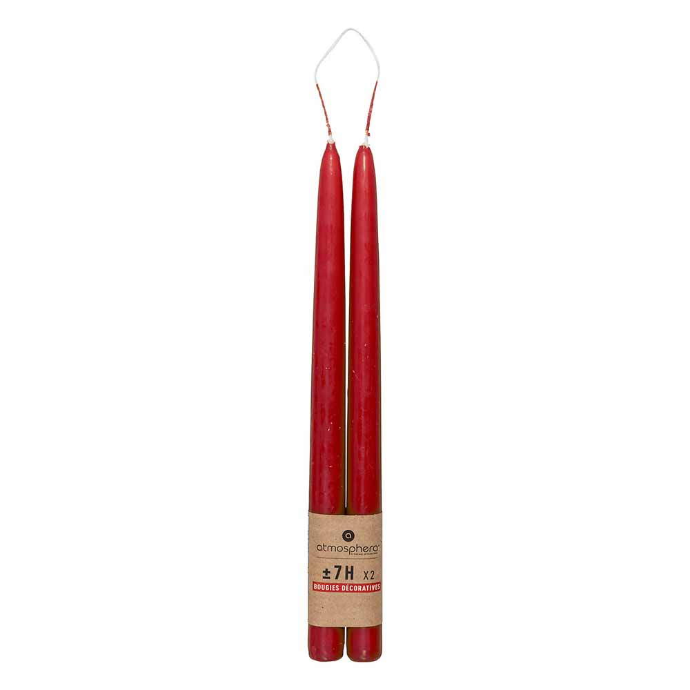 atmosphera-hugo-taper-candle-red-set-of-2-pieces-30cm