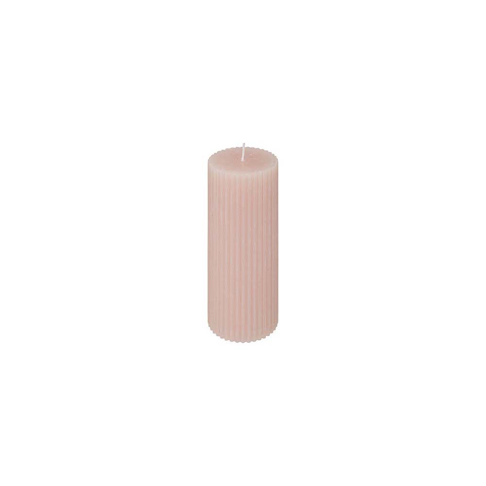 atmosphera-demi-pillar-ribbed-candle-pink-5cm-x-14cm