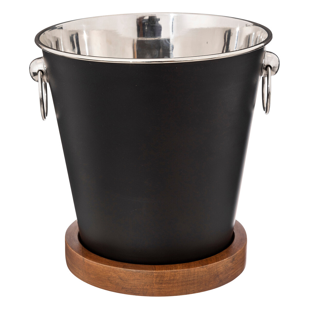 sg-secret-de-gourmet-champion-ice-bucket-black-with-mango-wood-base