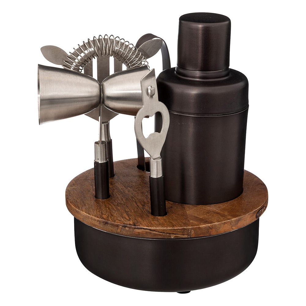 sg-secret-de-gourmet-cocktail-set-black-with-mango-wood-base