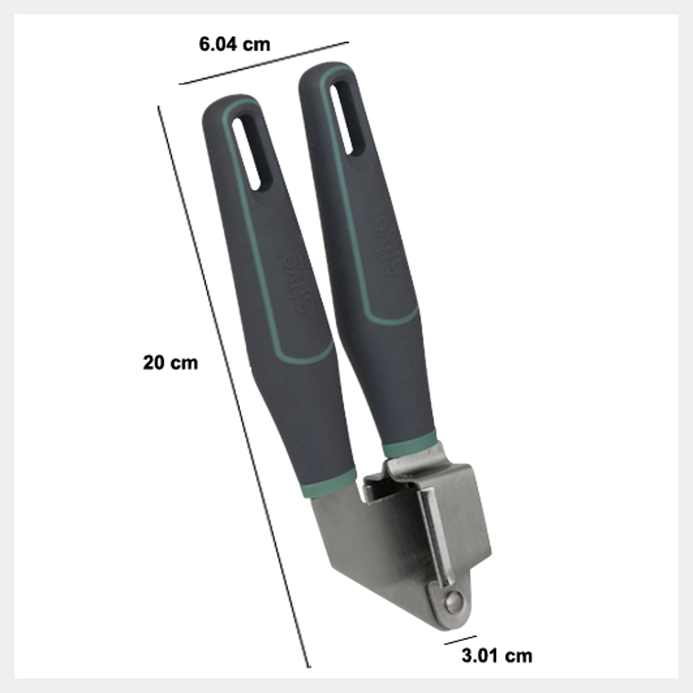 5five-neo-2-plastic-stainless-steel-garlic-crusher-grey-20cm