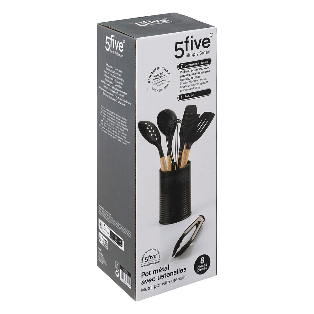 5five-utensils-in-metal-pot-black-30-5cm