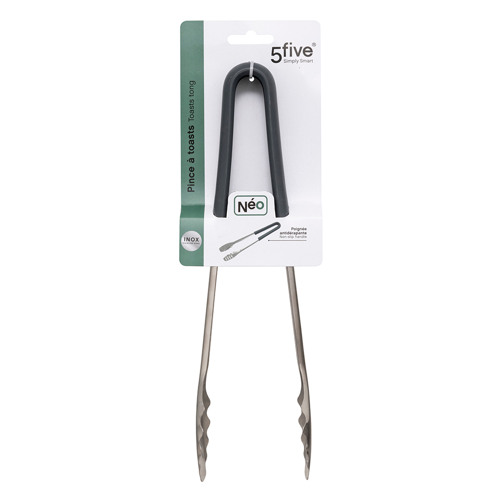5five-neo-2-plastic-stainless-steel-tongs-grey-20cm