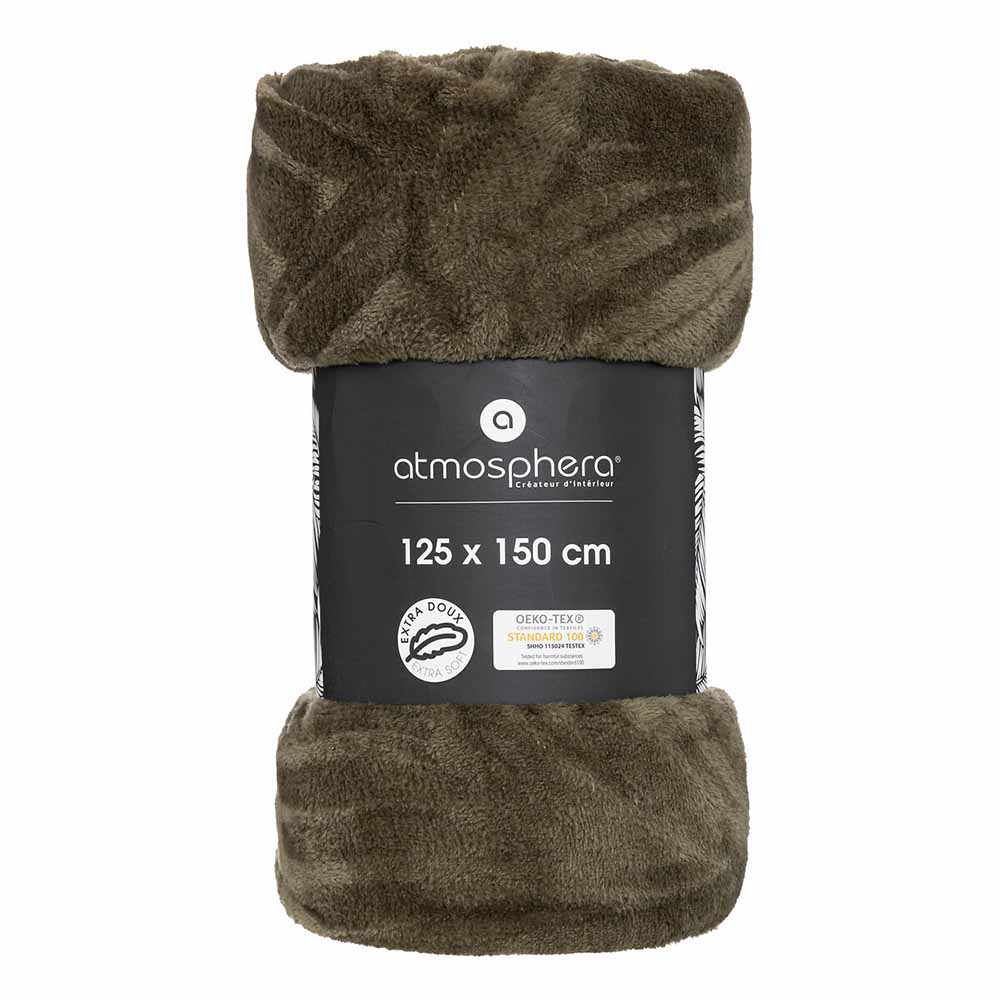 atmosphera-zoa-brushed-polyester-blanket-khaki-green-125cm-x-150cm