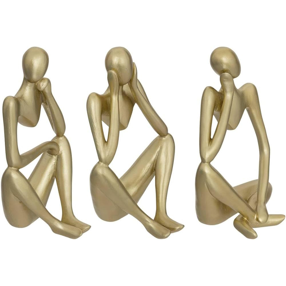 atmosphera-polyresin-female-figure-set-of-3-pieces-gold