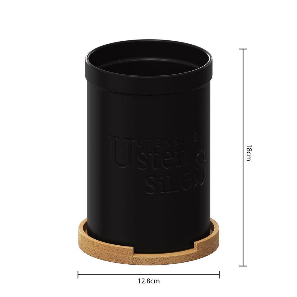 5five-natureo-utensils-storage-pot-black-18cm