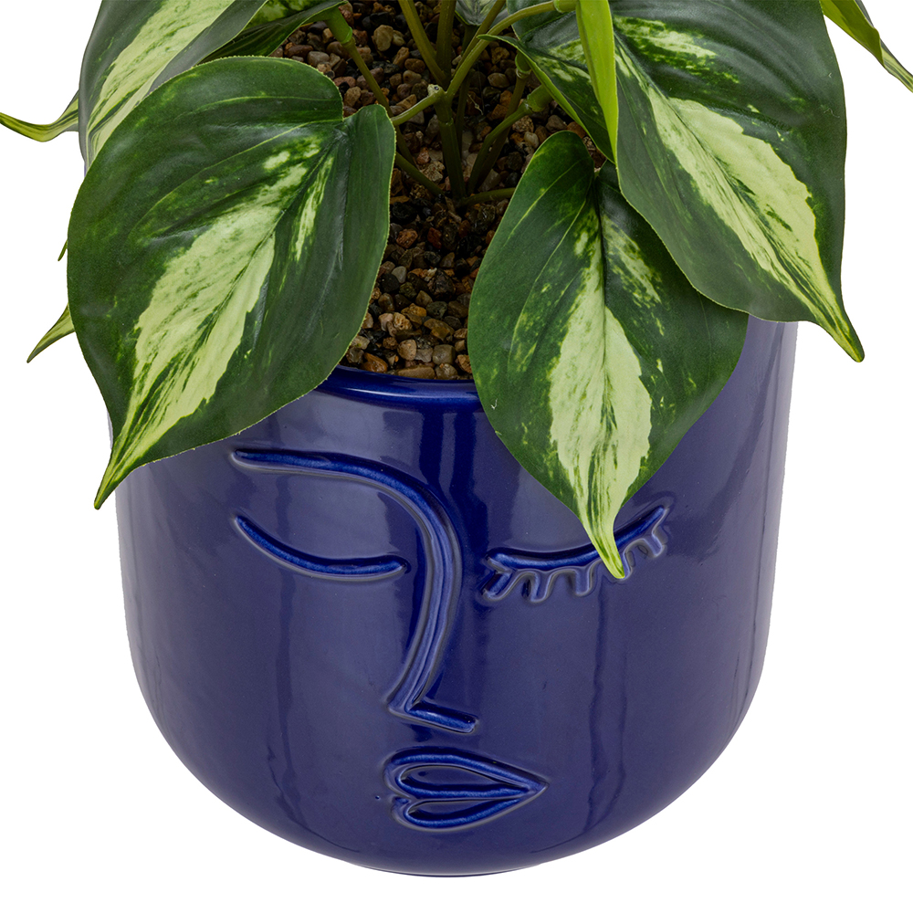atmosphera-artificial-plant-in-face-design-ceramic-pot-blue-30cm